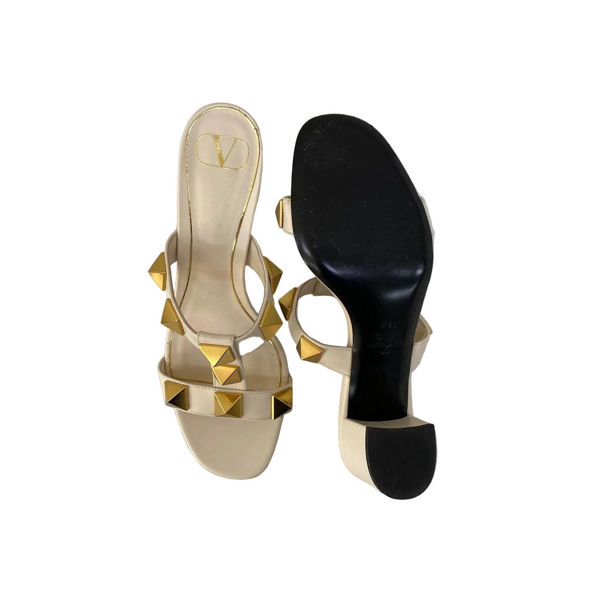 Mule Valentino Com Studs Off White Tam 36,5 BR