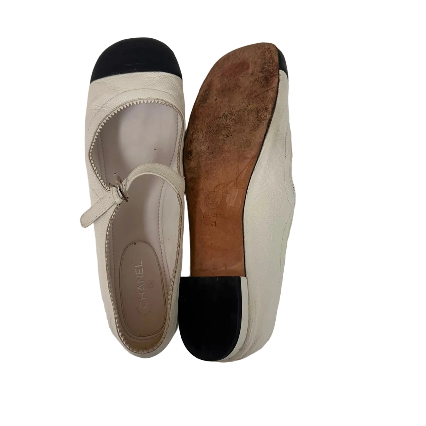 Sapato Chanel Mary Jane Branco Tam 39 BR