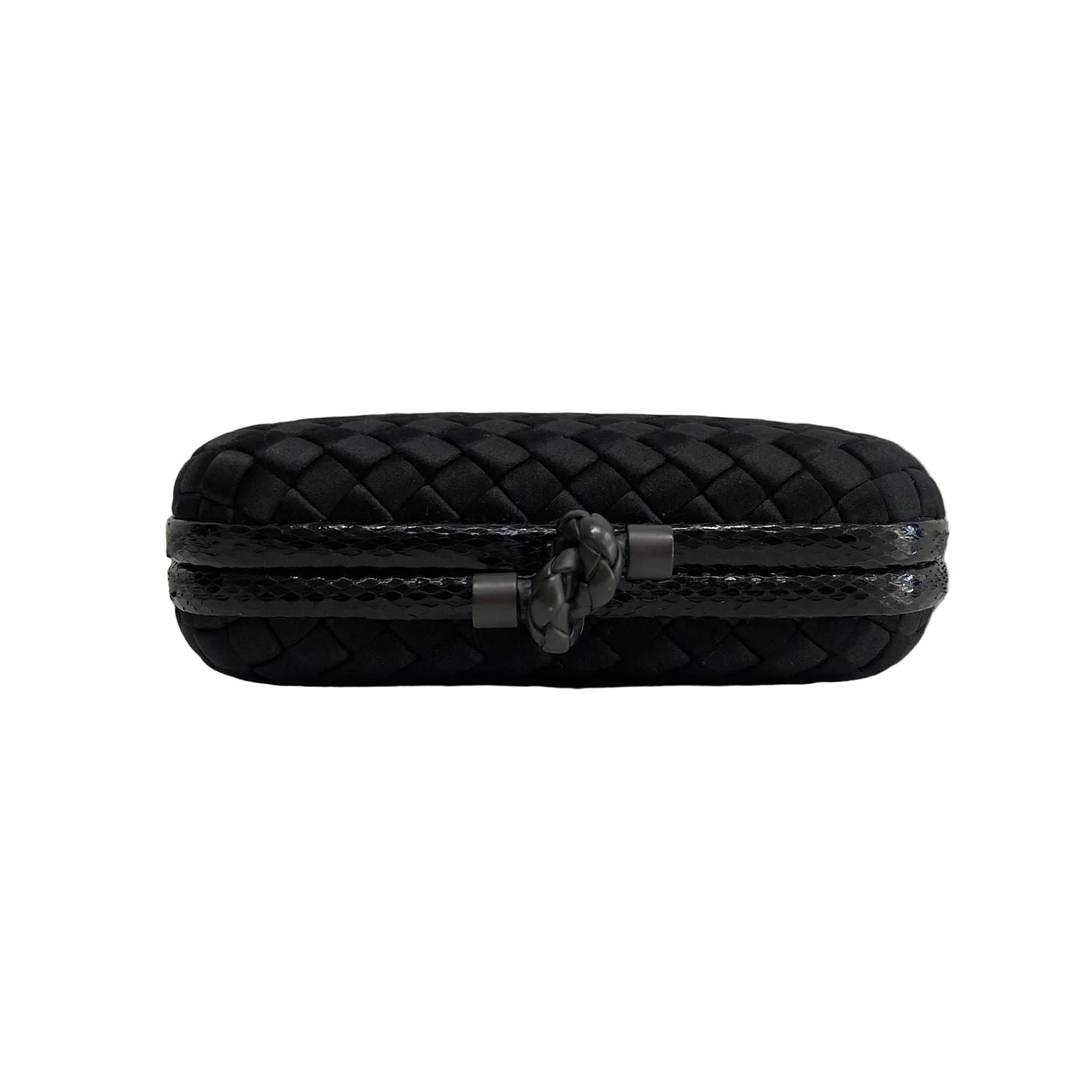 Clutch Bottega Veneta Intrecciato Preto Croco