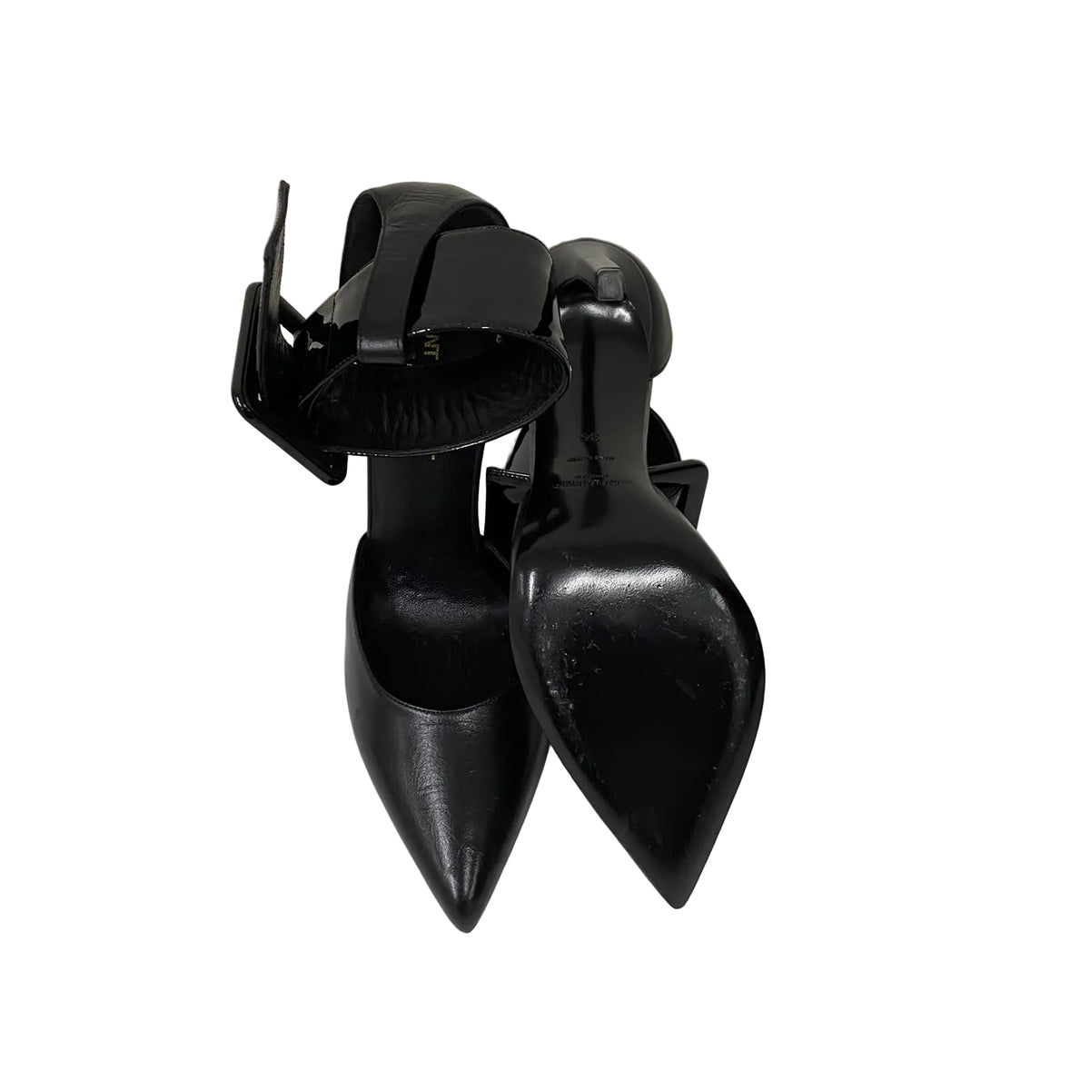 Scarpin Saint Laurent Preto Com Fivela Tam 34 BR
