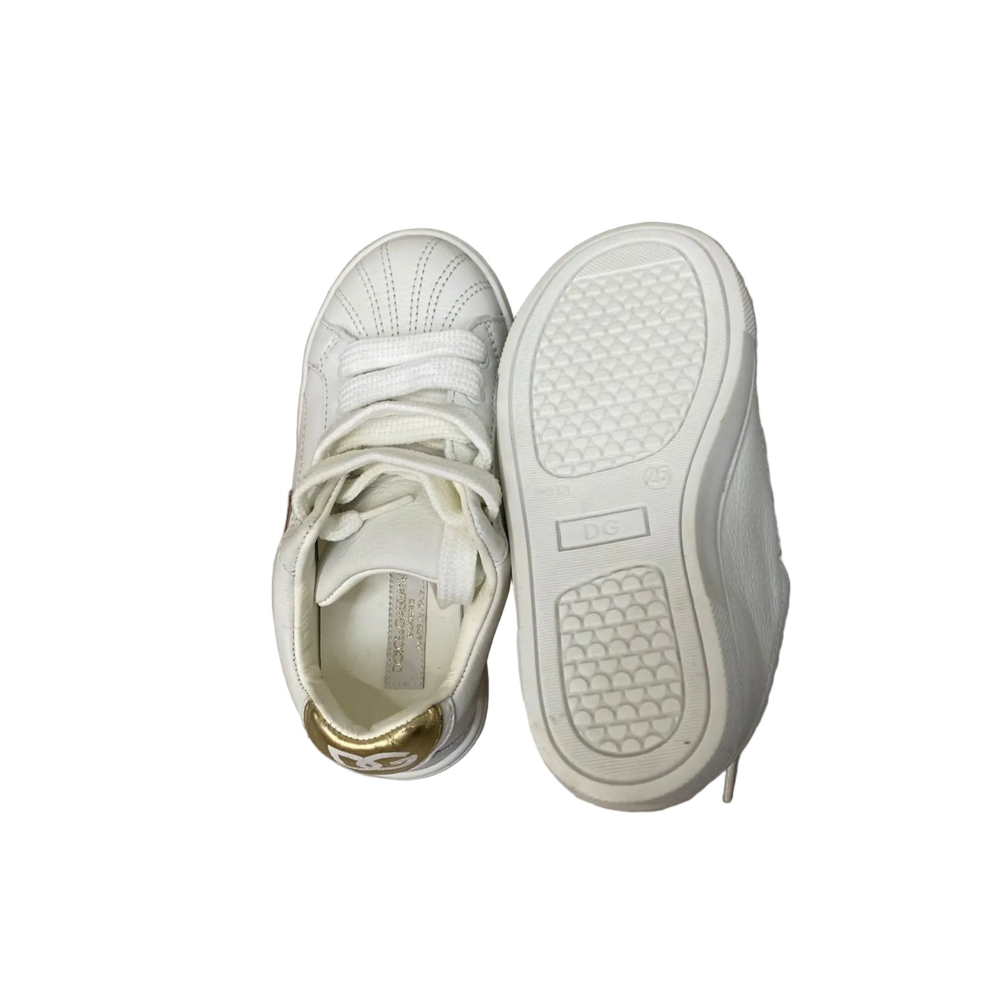 Tenis Dolce&Gabbana Infantil Branco e Dourado Tam 23 Br