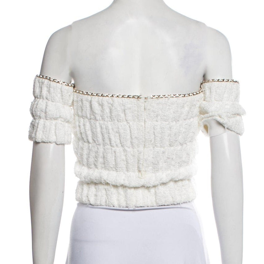 Top Chanel Off White Com Strass Tam 34 BR