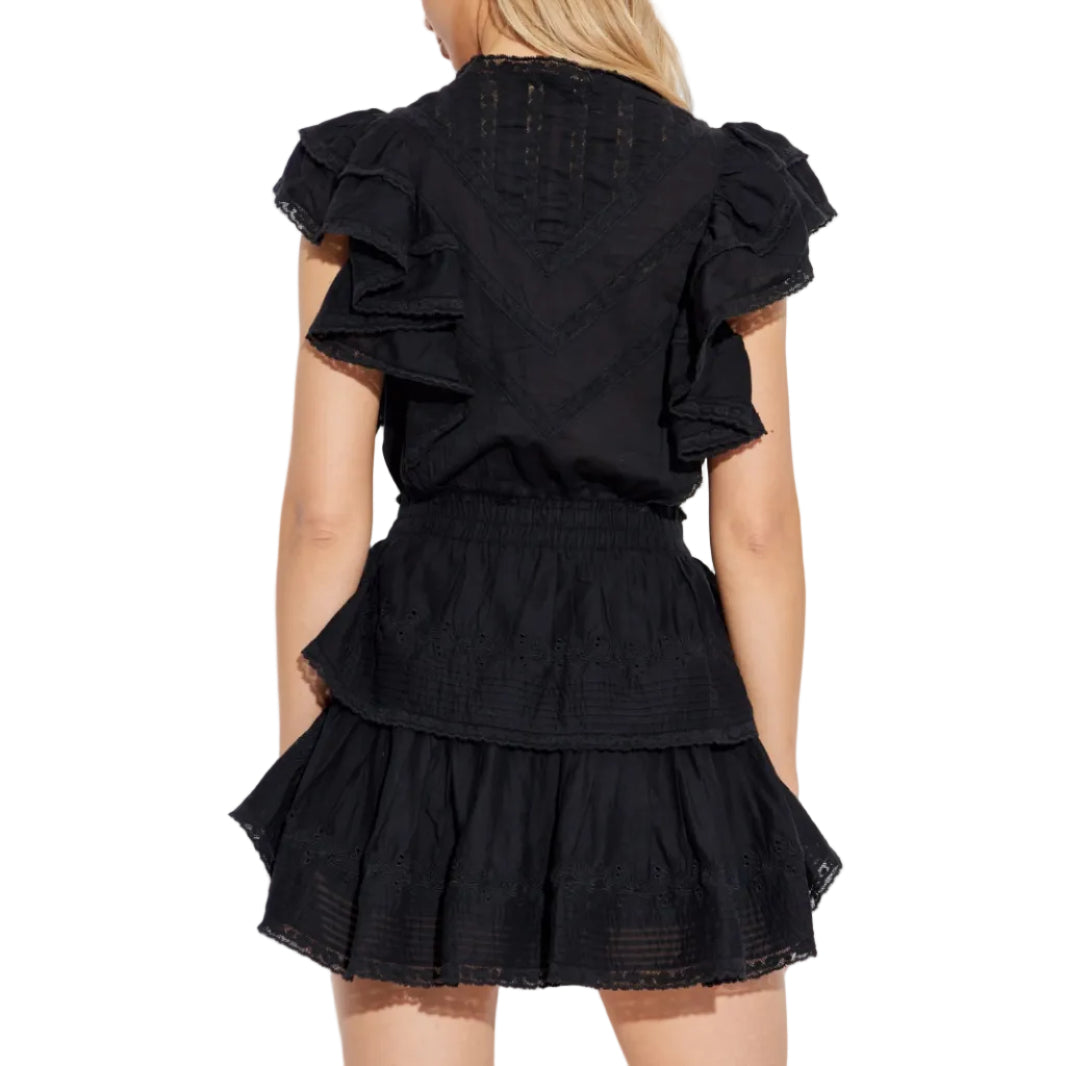 Vestido Love Shack Babado Preto Tam P BR