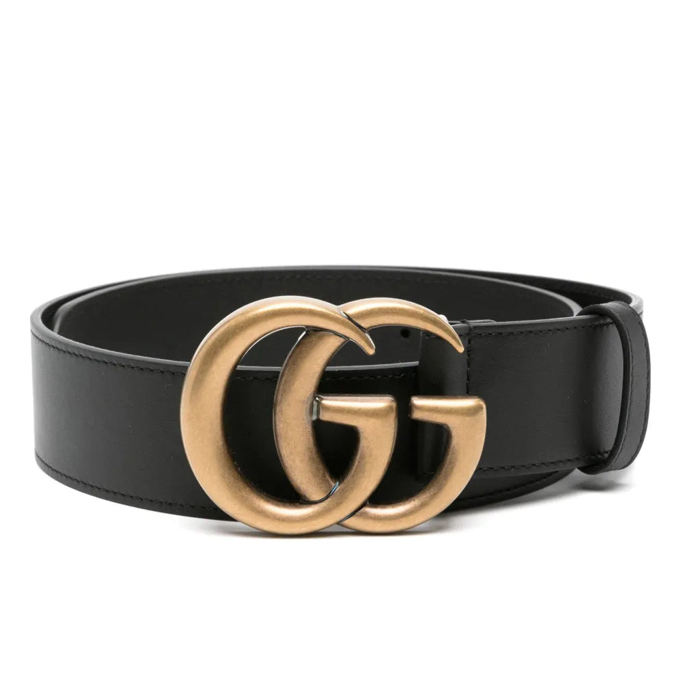 Cinto Gucci Preto e Dourado