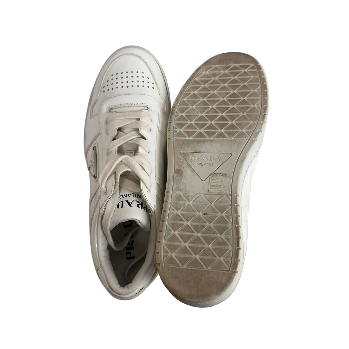 Tenis Prada Branco Vinil Tam 37,5 Br