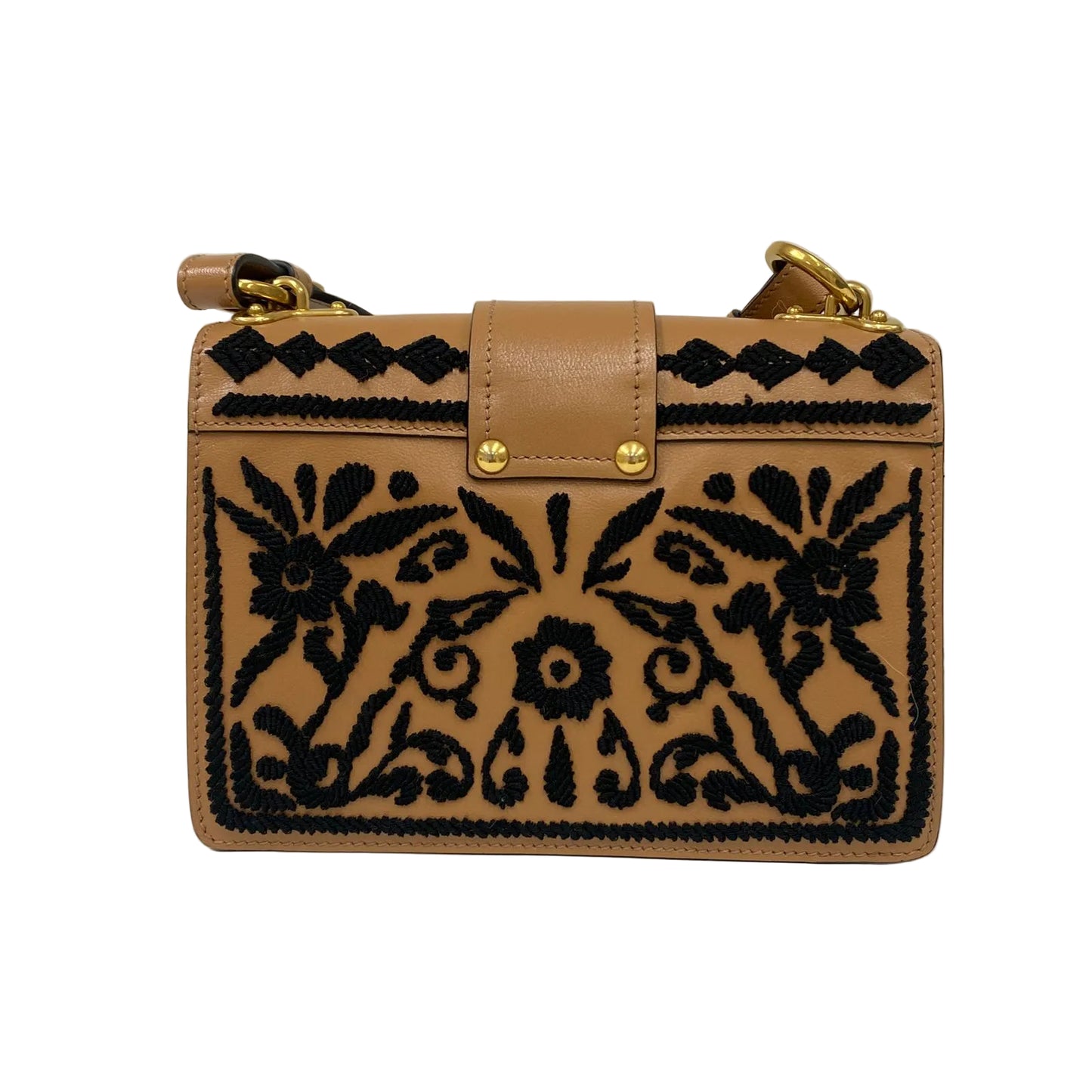 Bolsa Prada Cahier Marrom e Preto