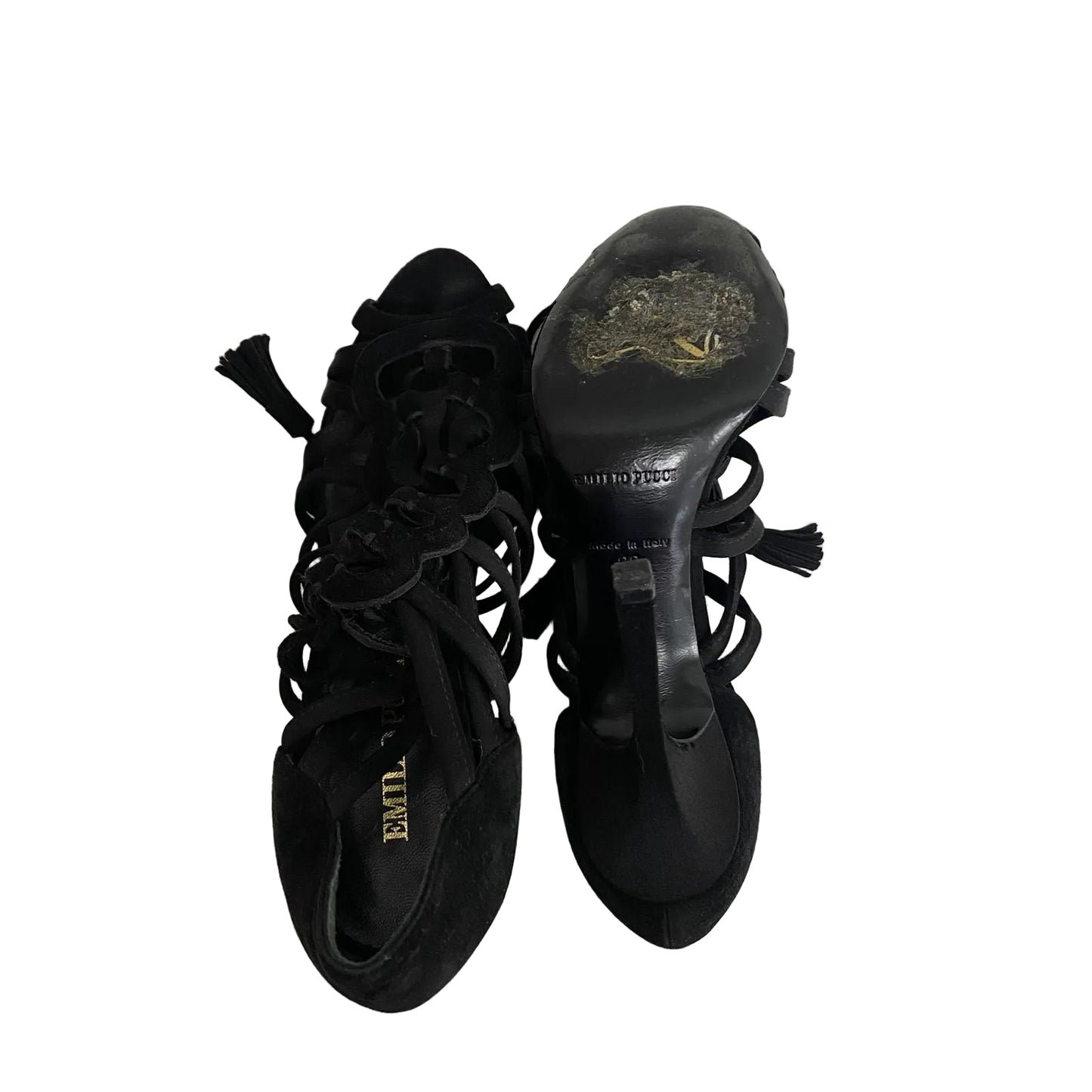 Sandalia Emilio Pucci Tiras Preto Tam 37 Br