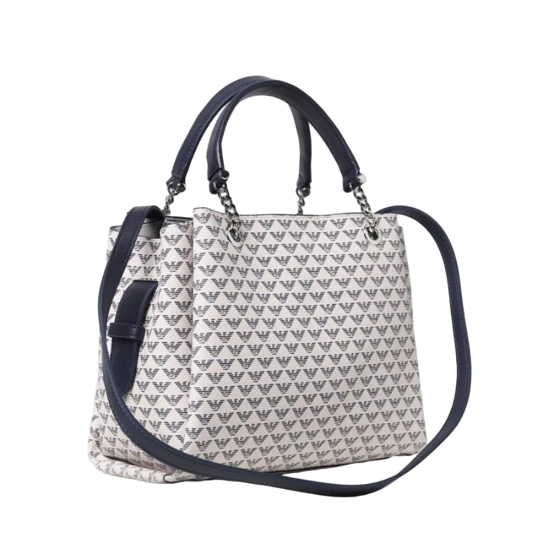 Bolsa Emporio Armani Monograma Azul