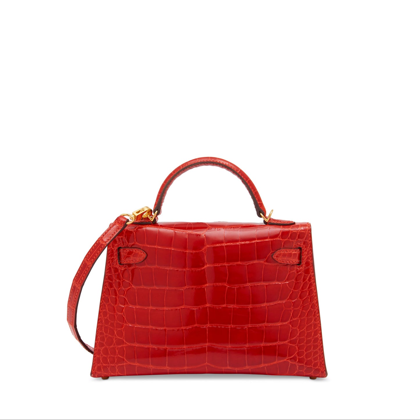Bolsa Hermes Kelly Croco Vermelha Mini