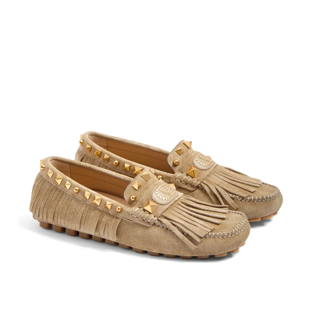 Mocassim Valentino Garavani Plaster Caster Bege Tam. 35 Br