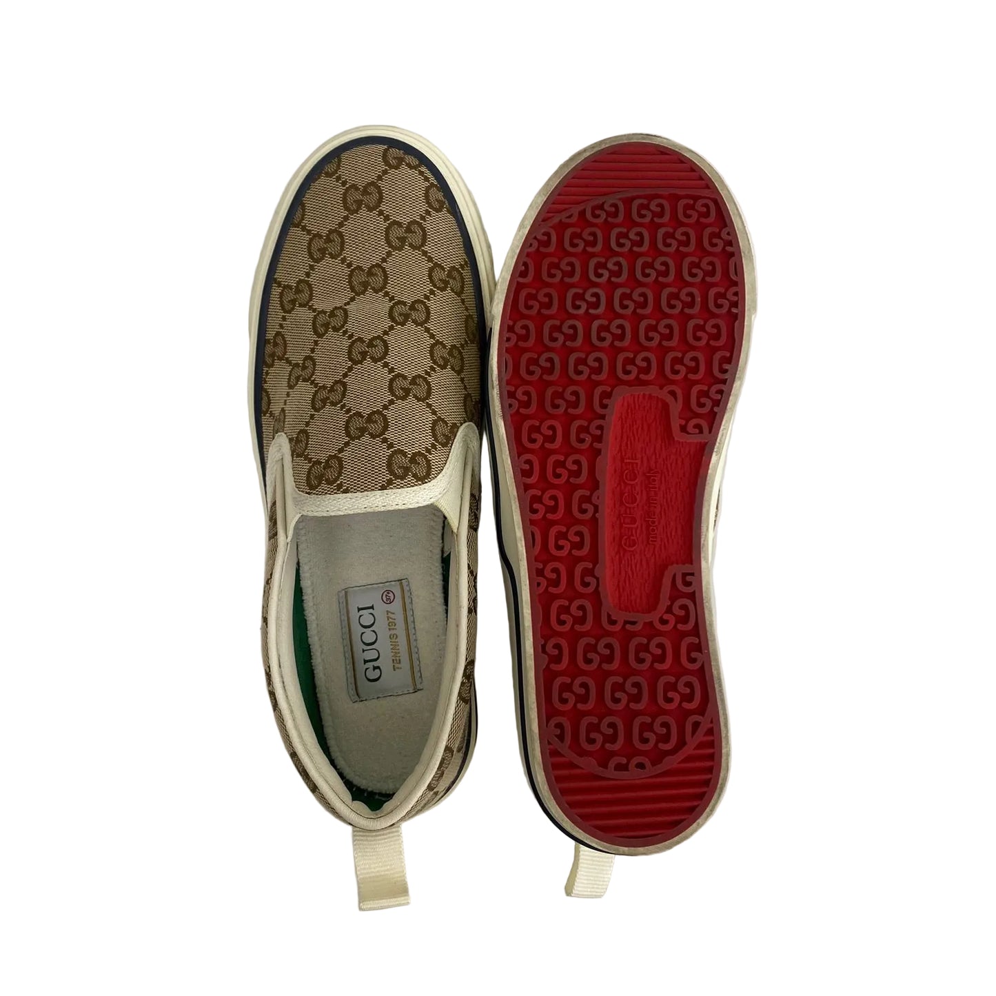 Tenis Gucci Monograma Bege Tam 35,5 Br