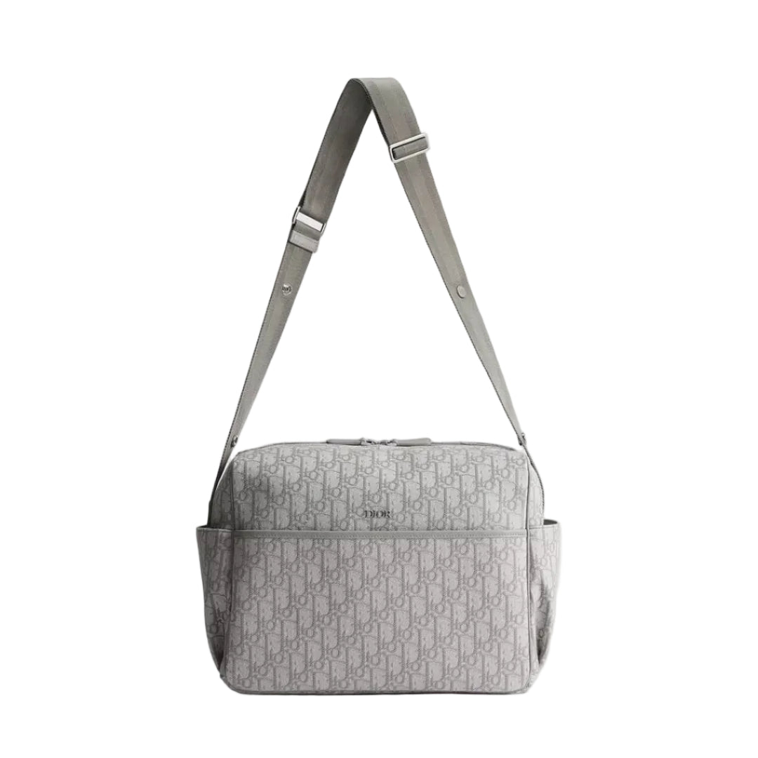 Bolsas . Bolsa Dior Oblique Jacquard Cinza Maternidade