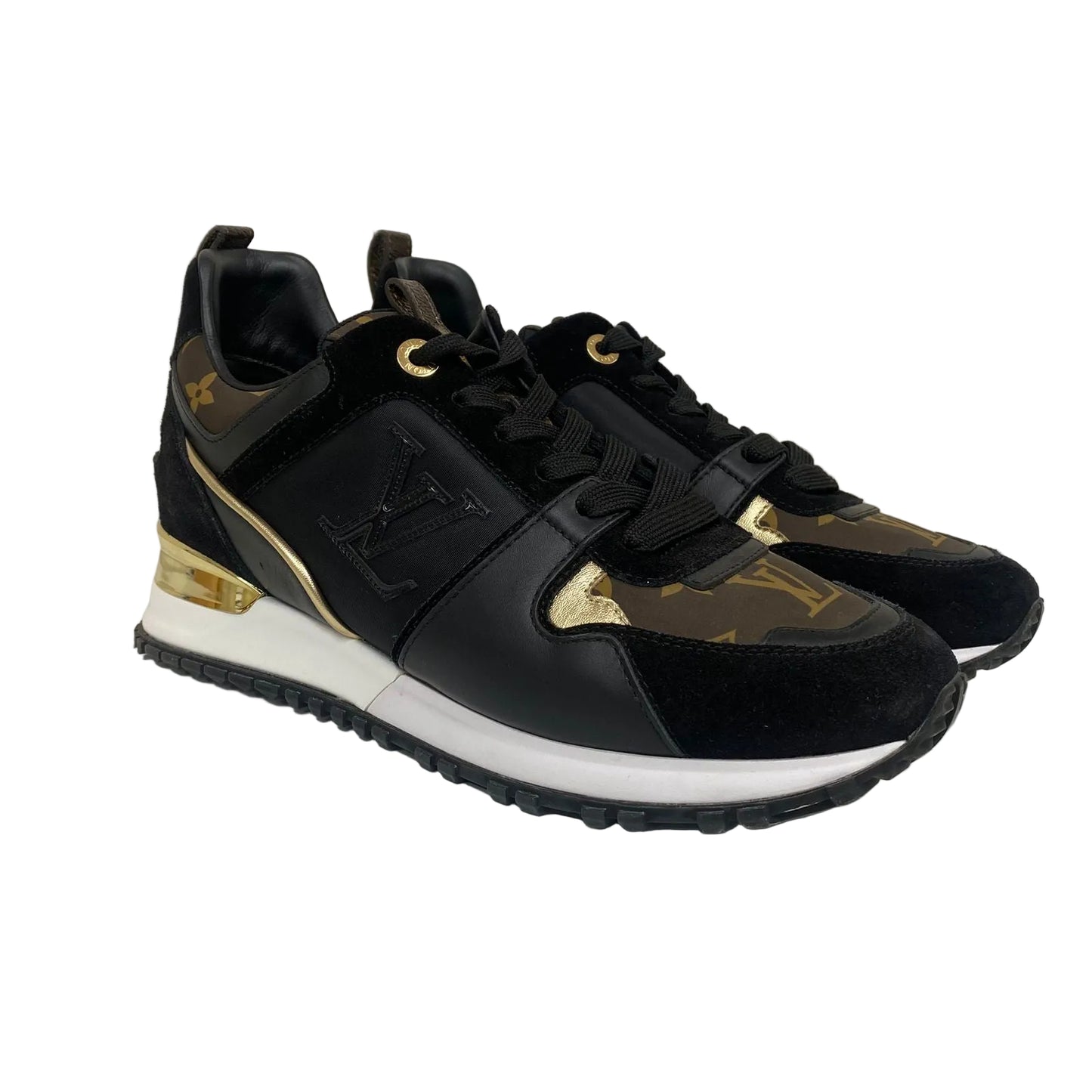 Tênis Louis Vuitton Preto e Marrom Tam 37 Br