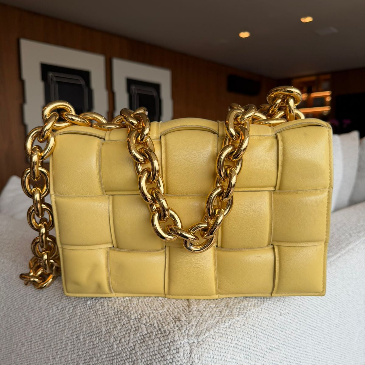 Bolsas . Bolsa Bottega Veneta Cassete Amarela