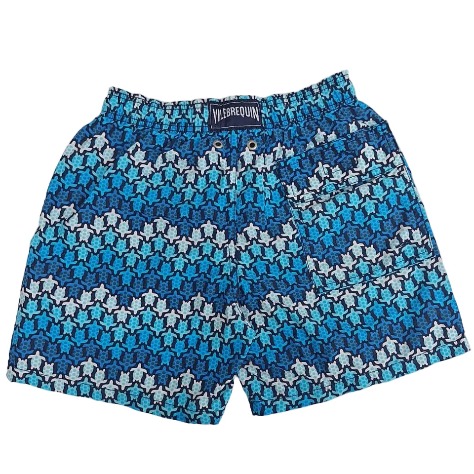 Bermuda Vilebrequin Tons de Azul Tartaruga Infantil Tam 10 Anos Br