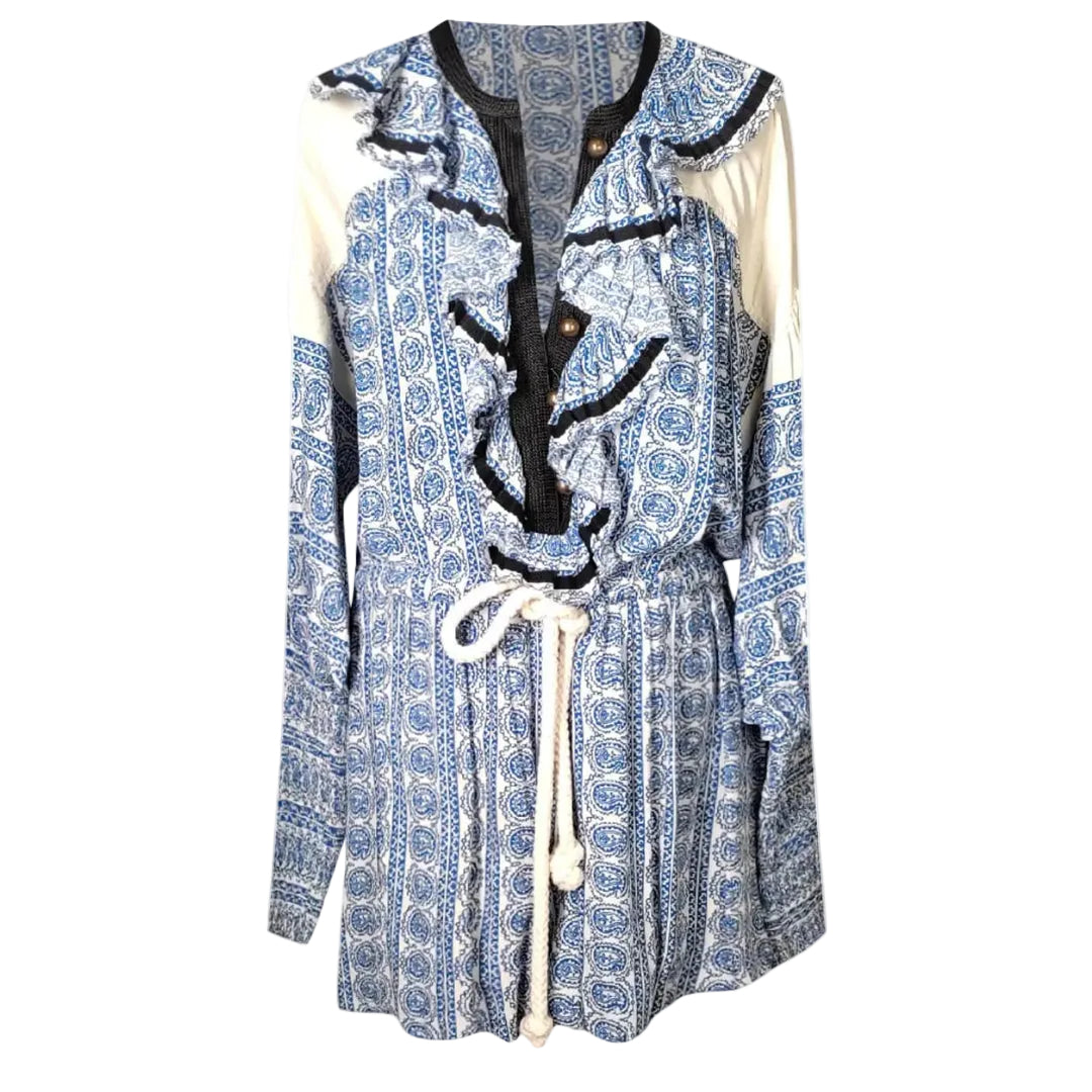 Macaquinho Philosophy Estampado Azul Tam 36 Br