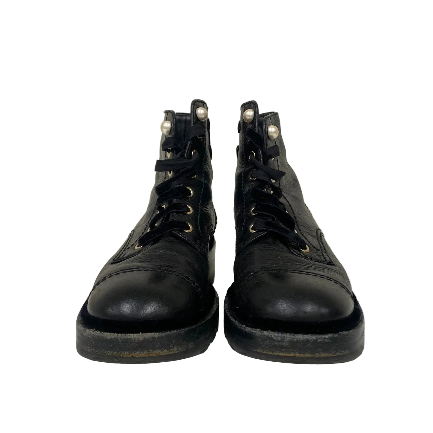 Coturno Chanel Preto Com Pérola Tam 36 BR