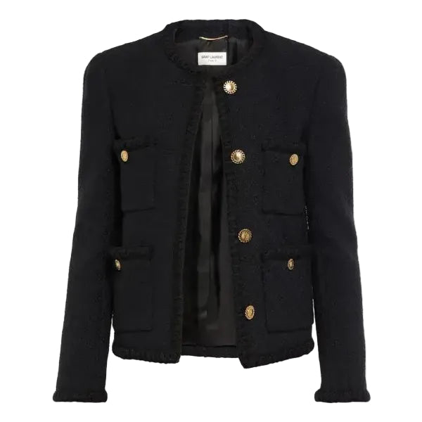 Casaco Saint Laurent Tweed Preto Tam 32 Br
