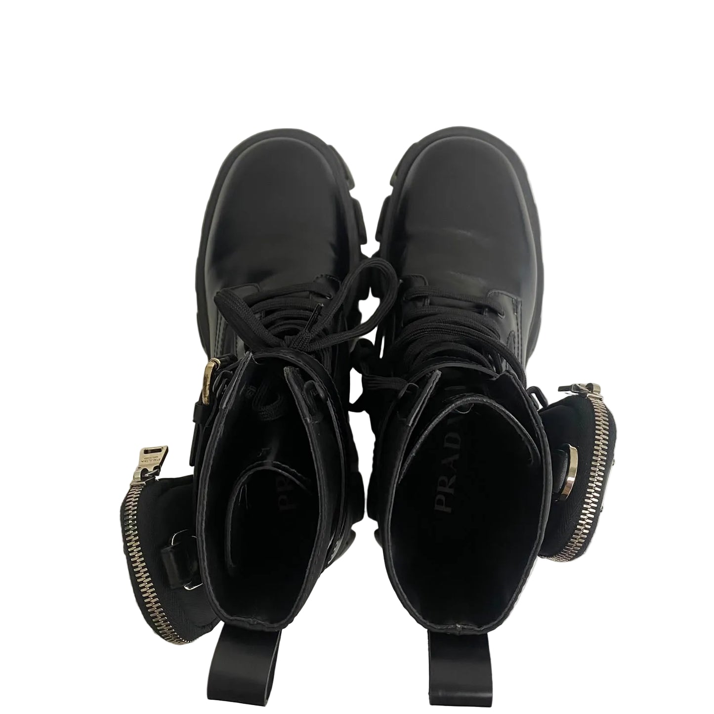 Bota Coturno Prada Couro e Nylon Preto Tam 37 Br