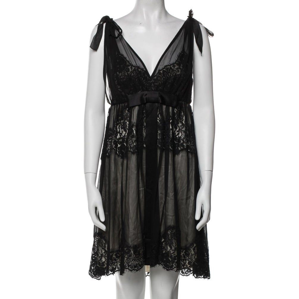 Bolsas . Vestido Dolce&Gabbana Preto de Renda Tam 36 Br