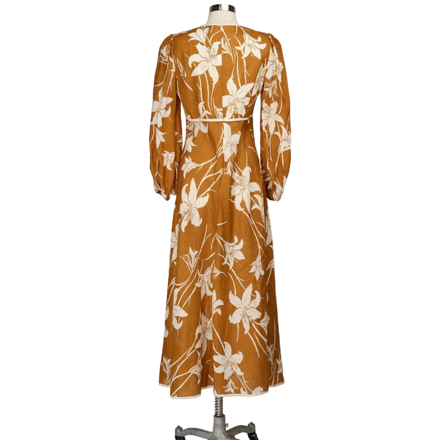 Vestido Zimmermann Estampa Laranja Tam 42 Br