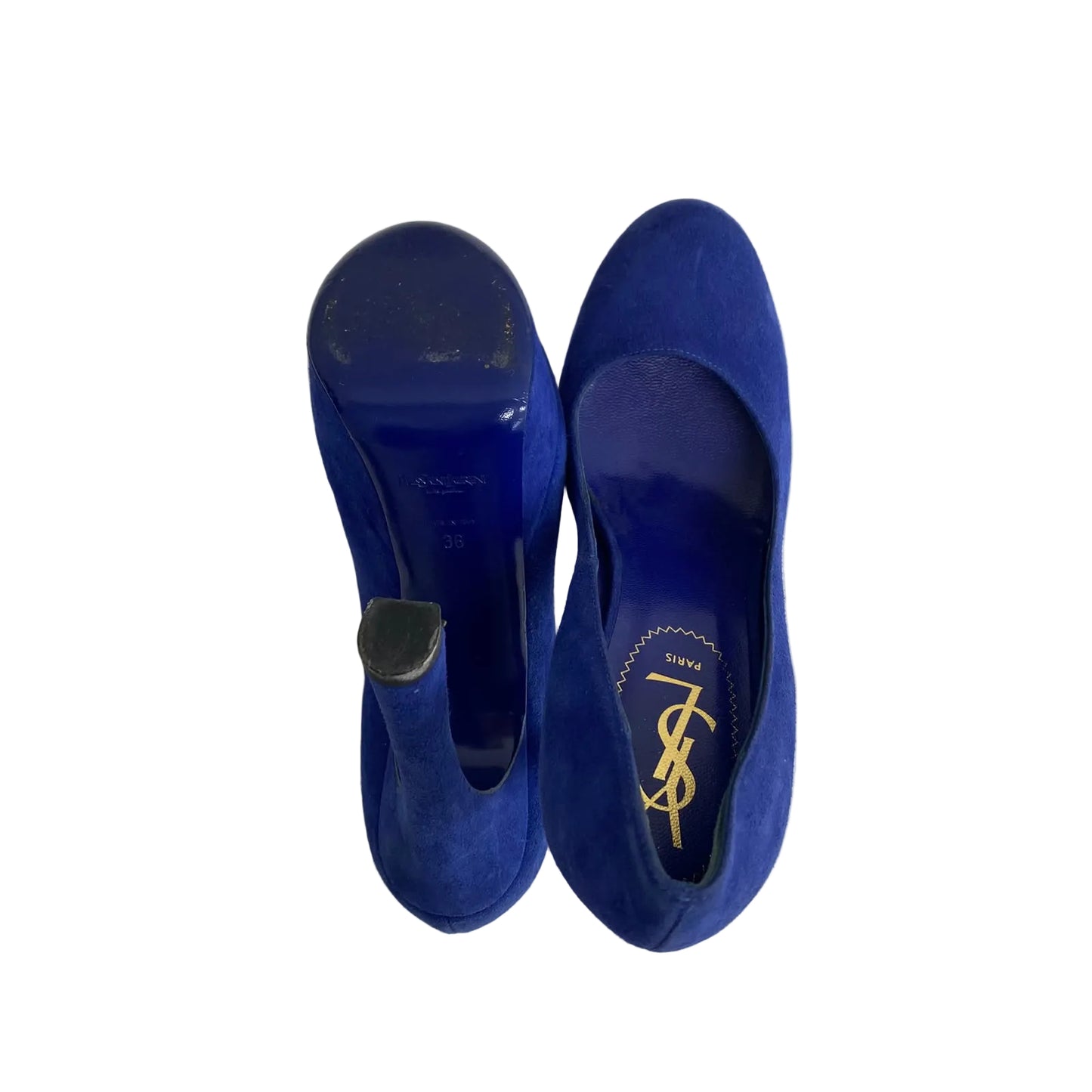 Sapato Saint Laurent Camurça Azul Tam 34 Br