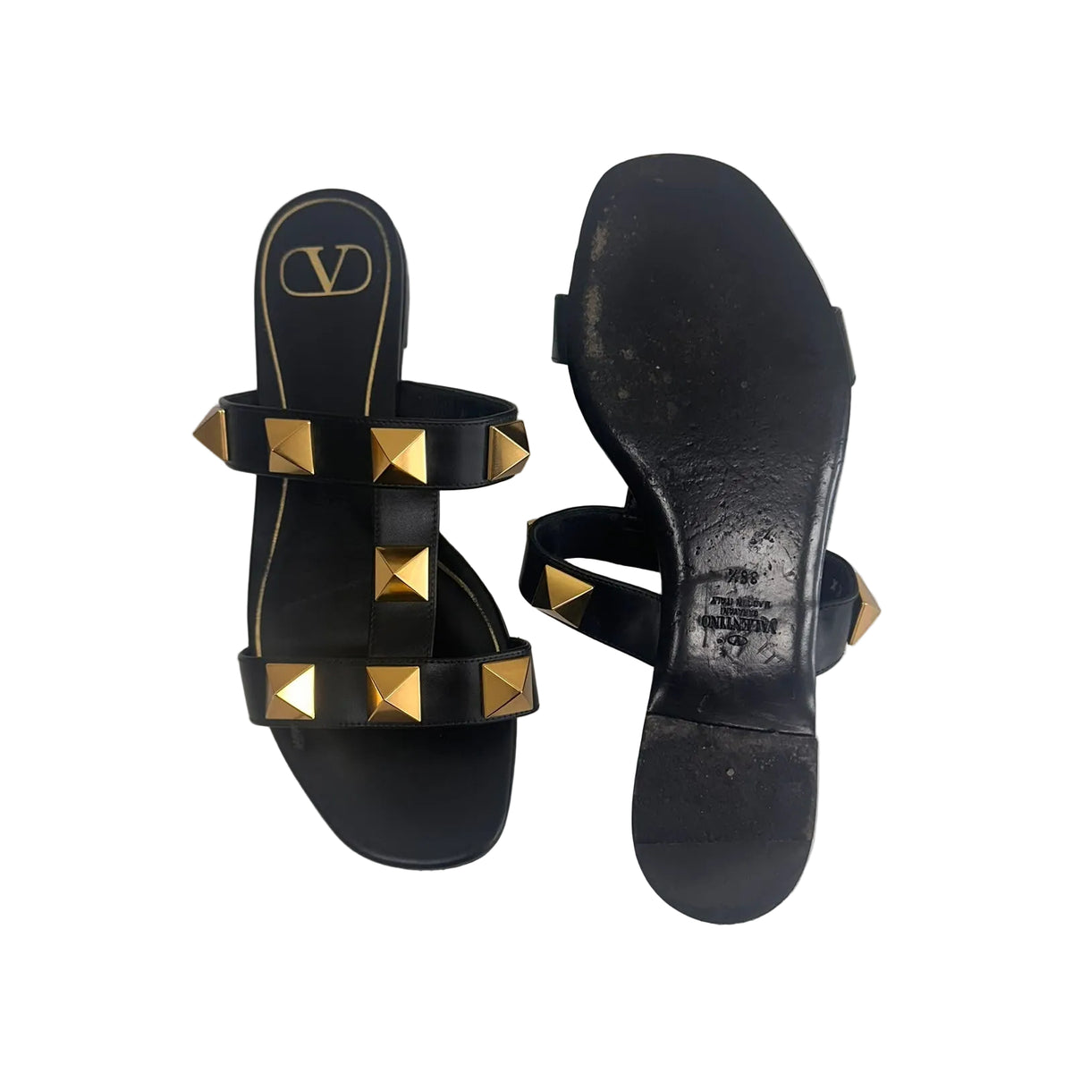Rasteira Valentino Com Studs Preta Tam 36,5 BR