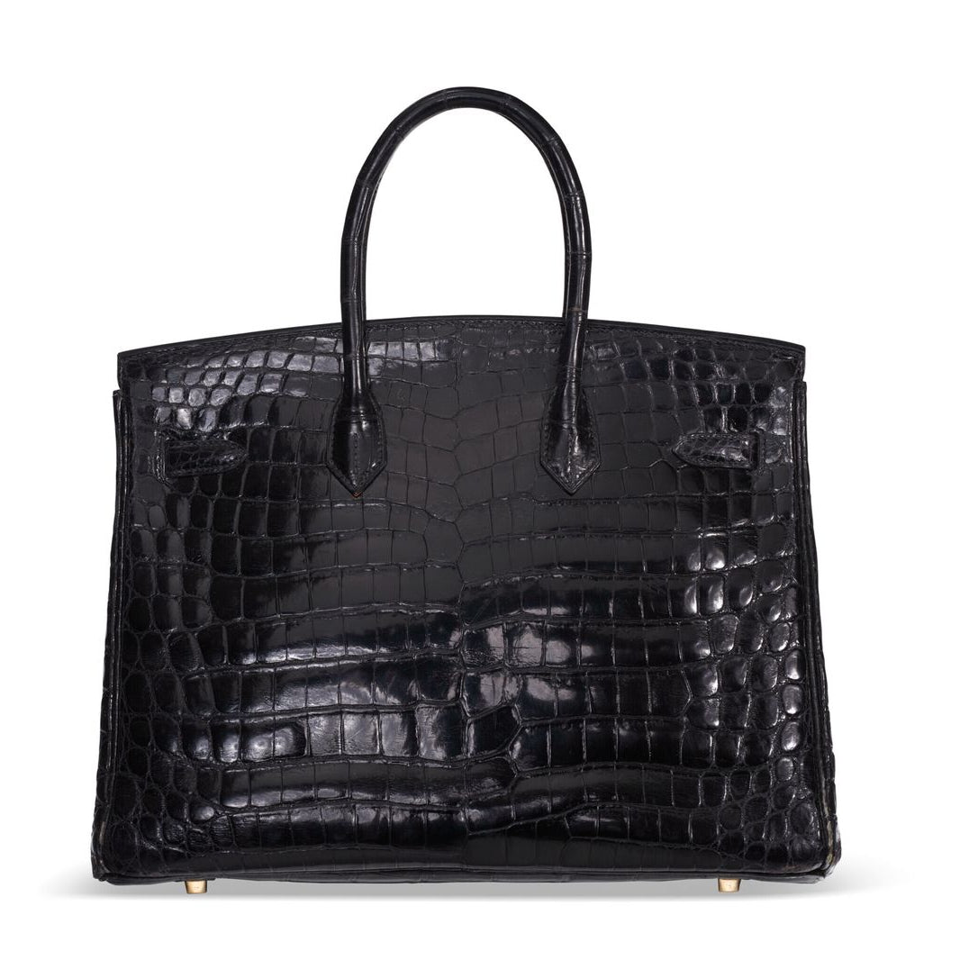 Bolsa Hermes Birkin Croco Preta 30