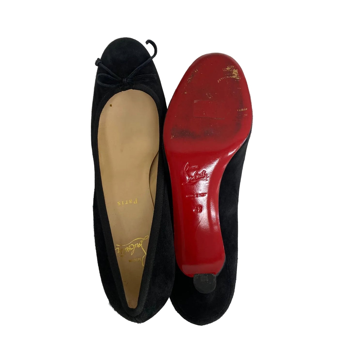 Sapato Louboutin Preto Camurça Tam 40 Br