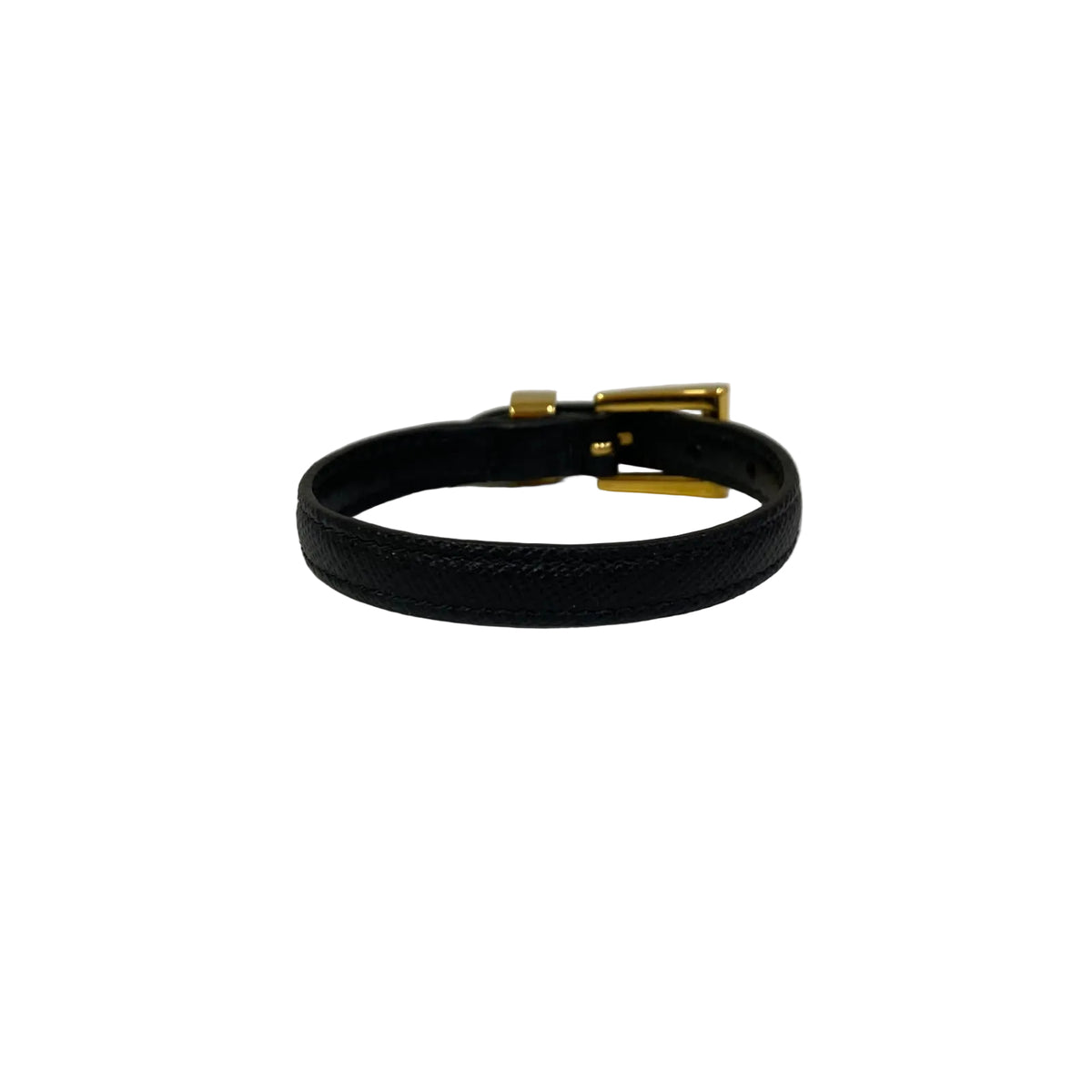 Pulseira Prada Preta Ferragem Dourada