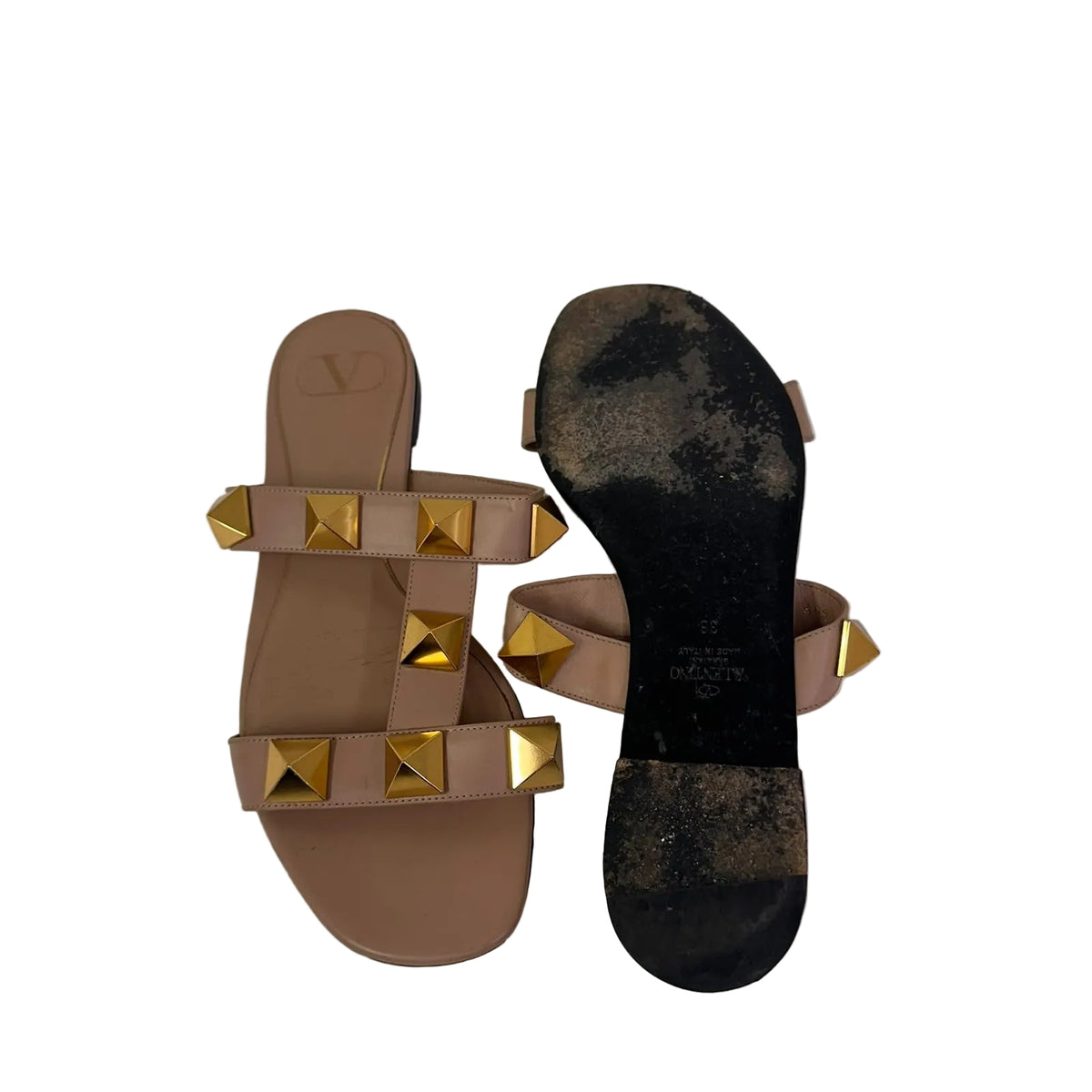 Rasteira Valentino Com Studs Bege Tam 36 BR