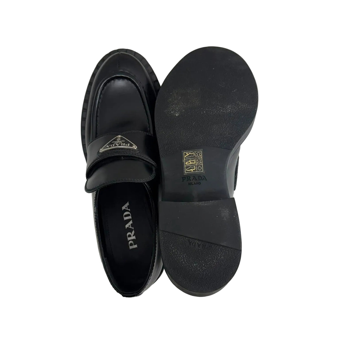 Mocassim Prada Preto Detalhe Logo Tam 37 Br