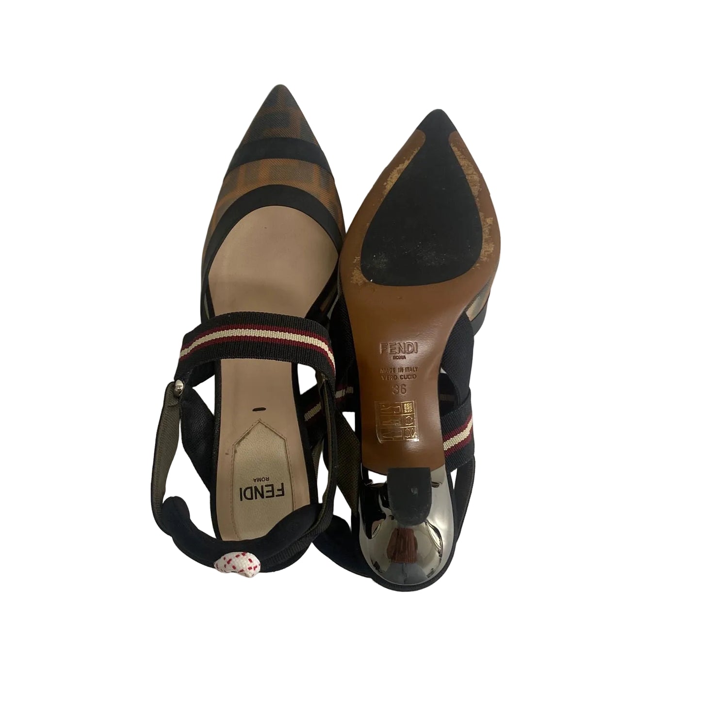 Sapato Slingback Fendi Preto Tam 34 Br