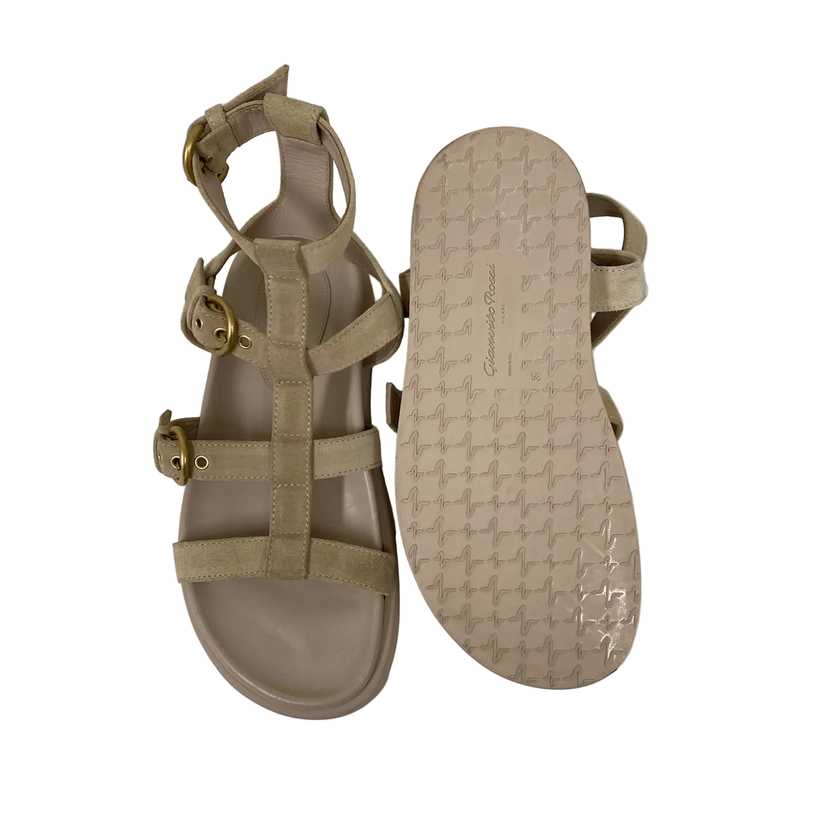 Papete Gianvito Rossi Bege Suede Tam 34 BR