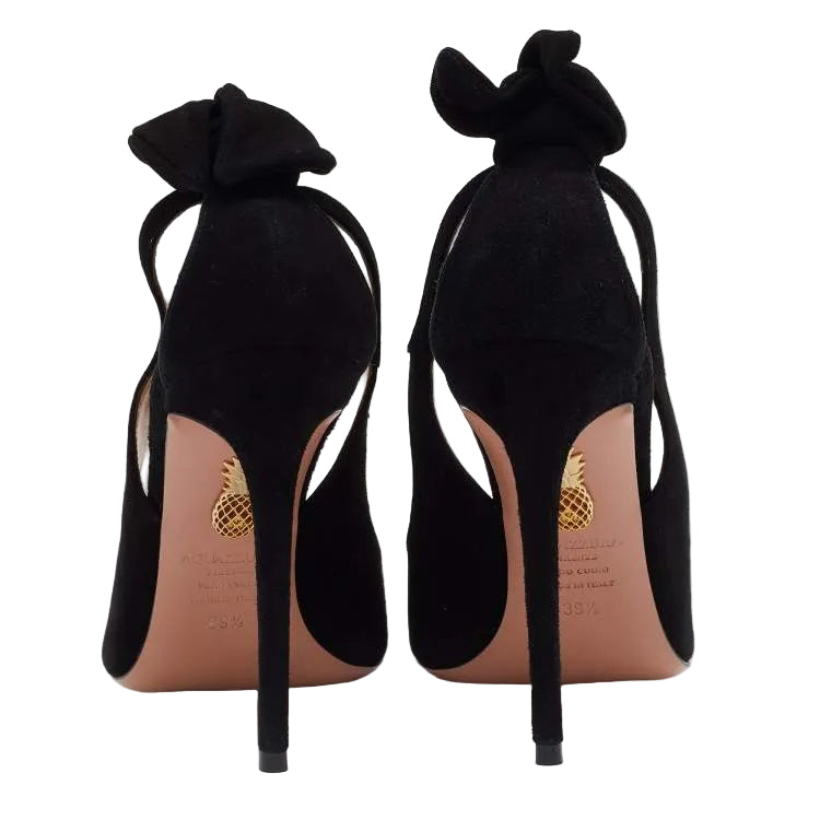 Sandalia Aquazzura Preta Veludo Tam 35 Br