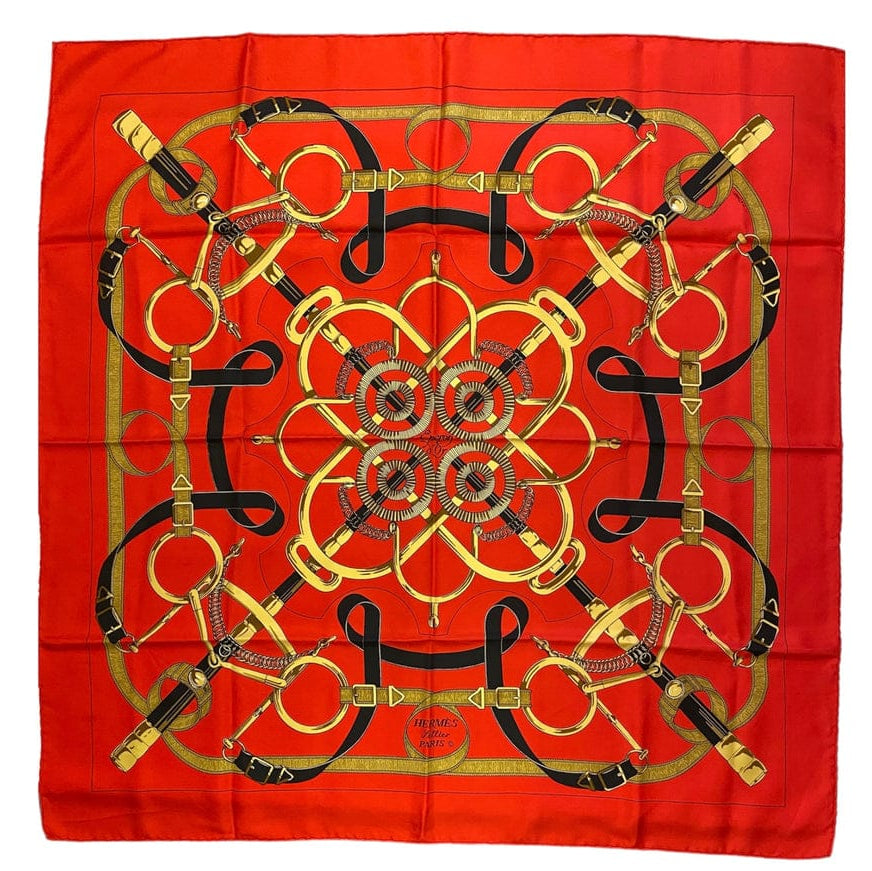 Lenço Hermès Vermelho e Preto