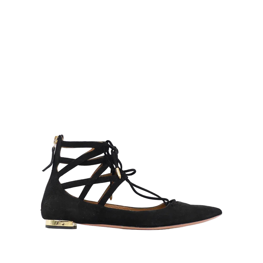 Sapatilha Aquazzura Tiras Preto Tam 34 Br