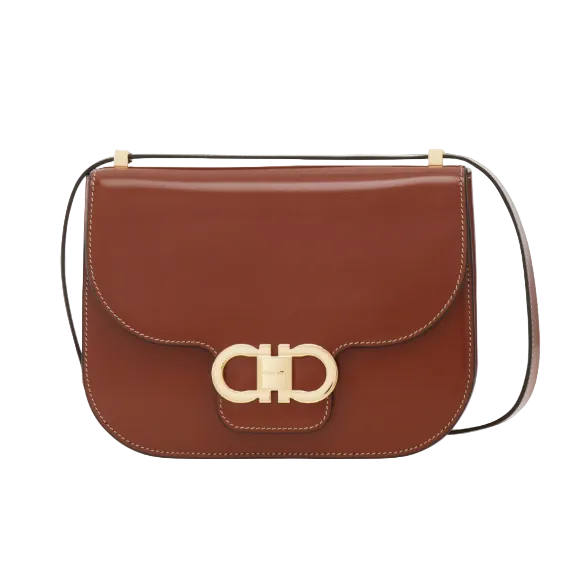 Bolsas . Bolsa Ferragamo Double Gancini North-South Caramelo