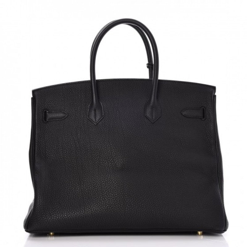 Bolsa Hermes Birkin Preta Ferragem Gold 35