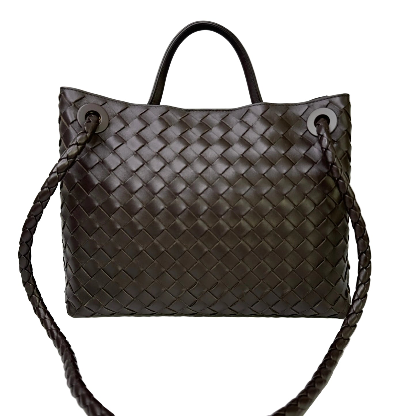 Bolsa Bottega Veneta Andiamo Marrom Escuro