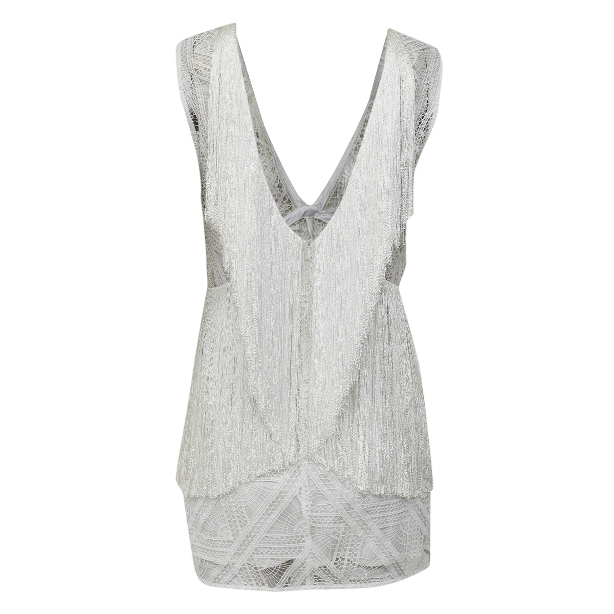 Vestido Tufi Duek Franjas Branco Tam P BR