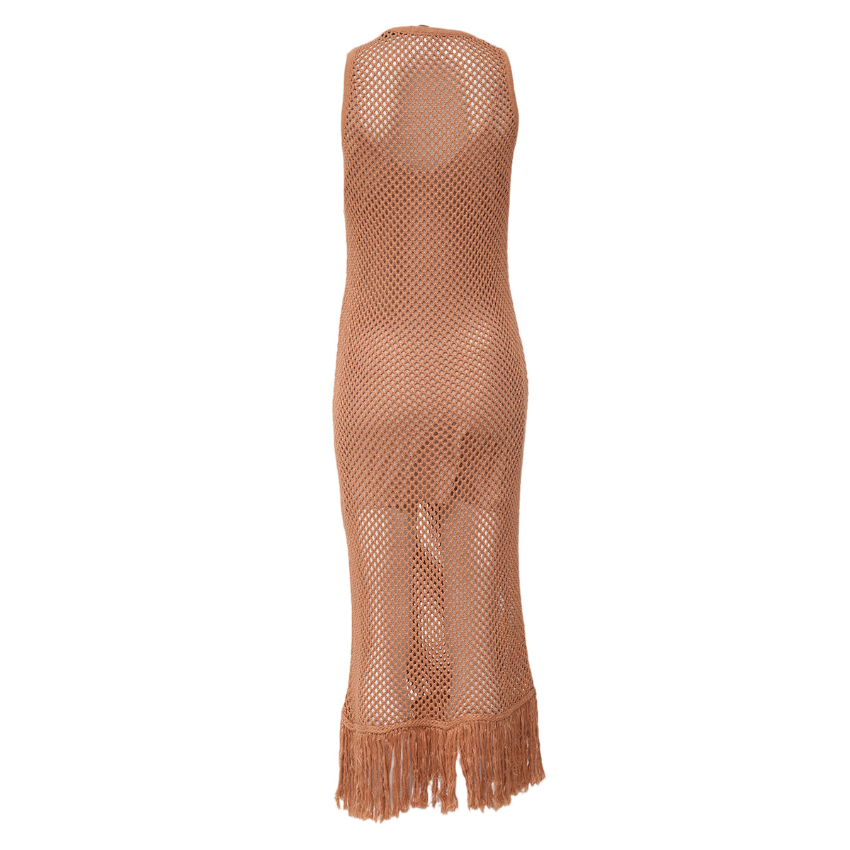 Vestido Mixed Tricot Com Franjas Tam PP BR