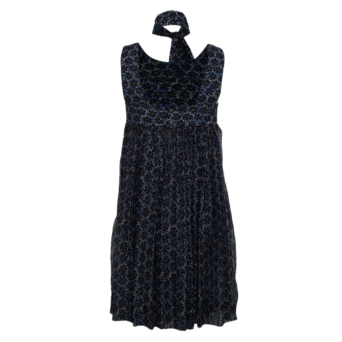 Vestido Chanel Azul e Branco Tam 32 Br