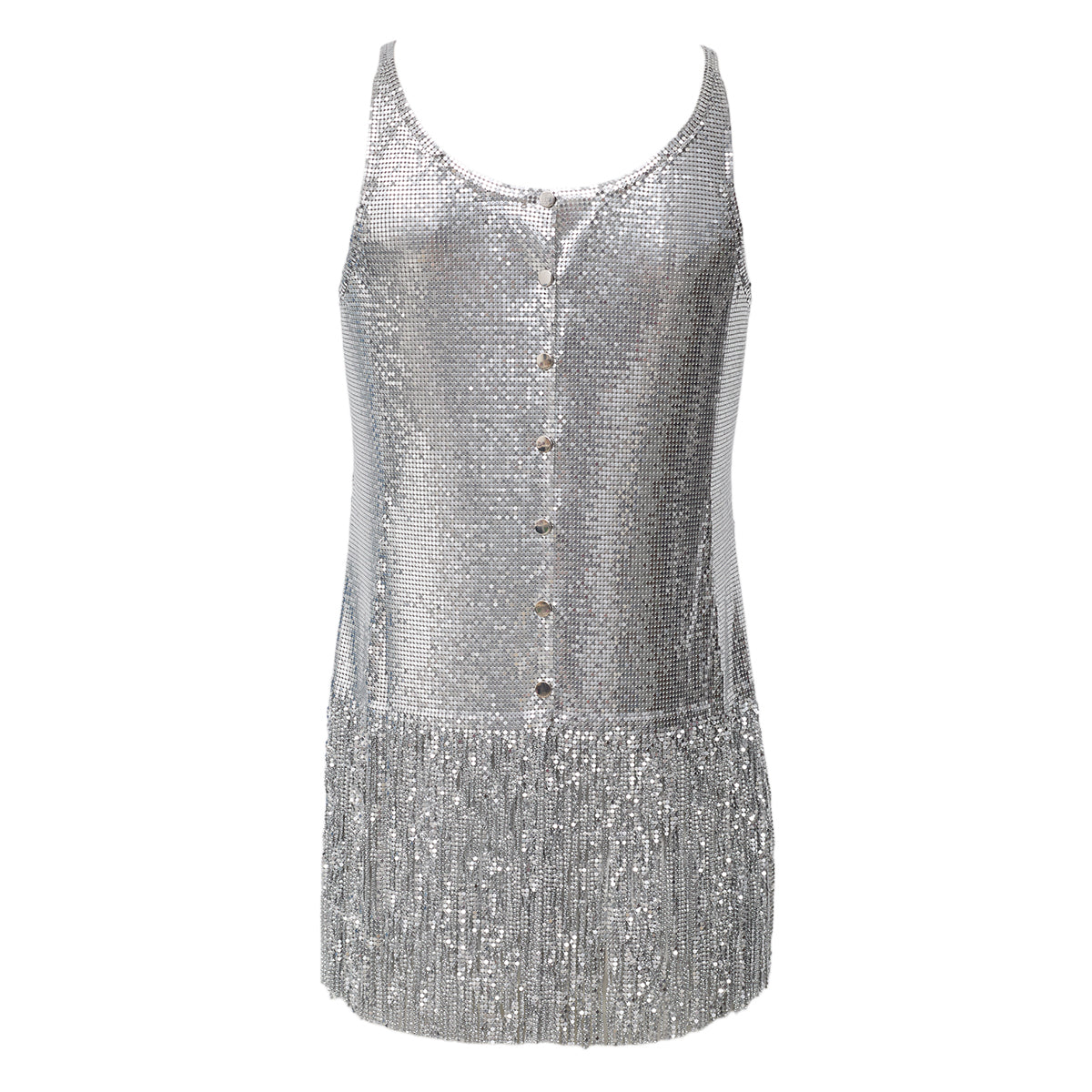 Blusa Paco Rabanne Aluminio Com Franjas Tam 32 Br
