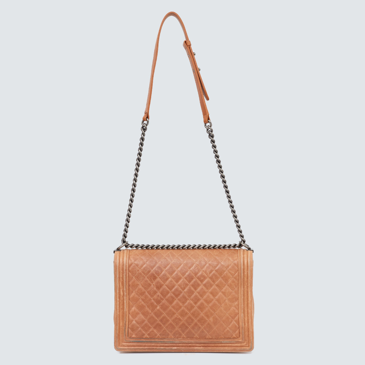 Bolsa Chanel Boy Flap Large Caramelo