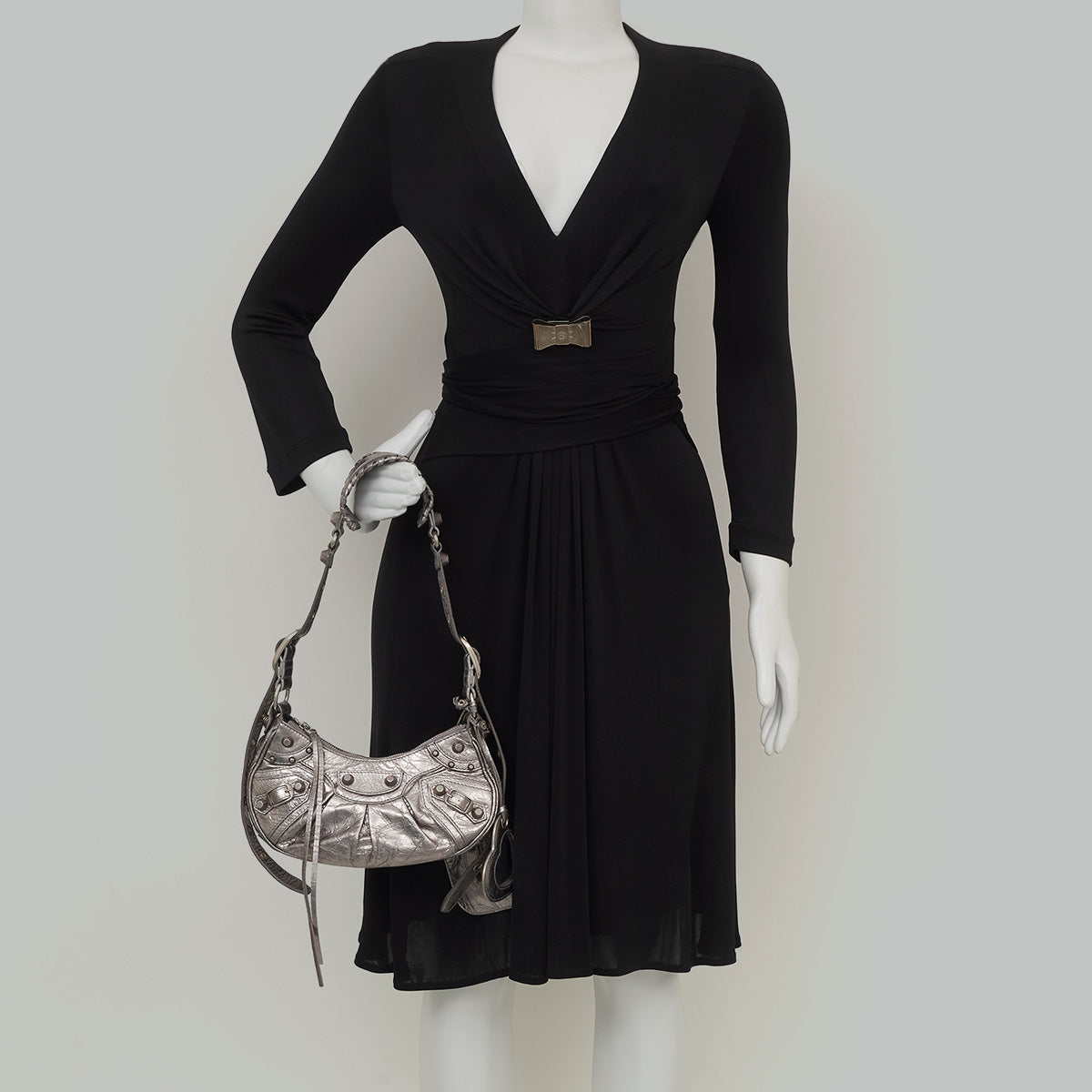 Bolsa Balenciaga Le Cagole Prateada XS