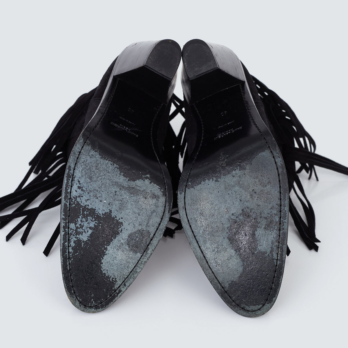 Bota Saint Laurent Franjas Preta Tam. 38 Br