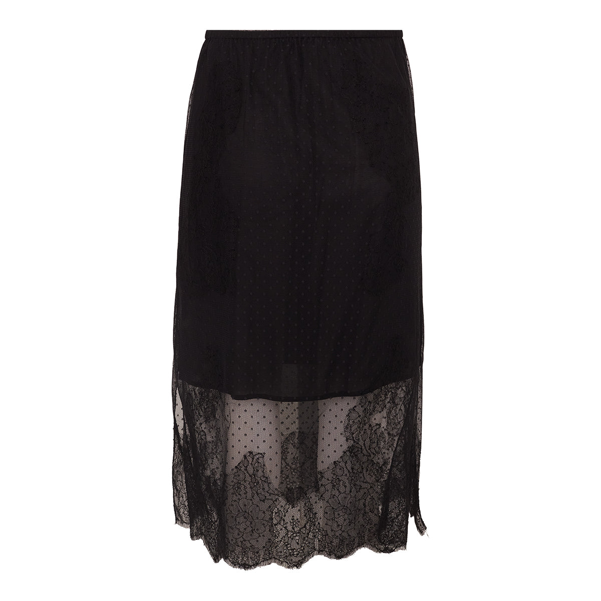 Saia Valentino Midi Renda Preta Tam. 38 Br