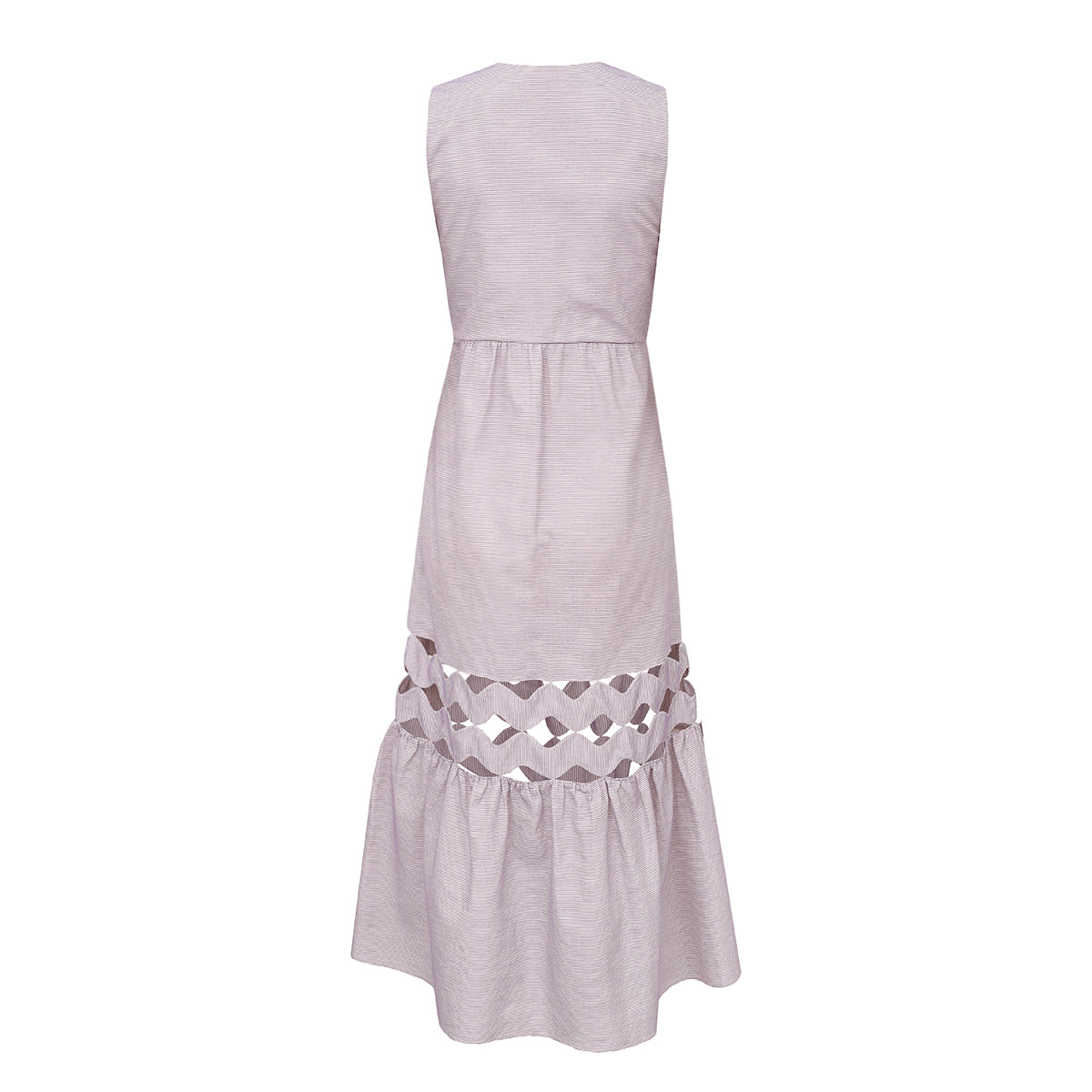 Vestido Adriana Degreas Lilás Listrado Tam. P Br