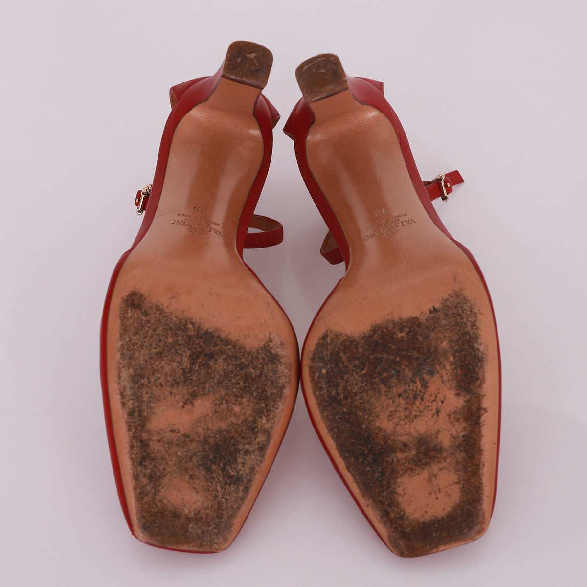 Scapin Valentino Couro Vermelho Tam. 37 Br